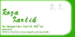 roza karlik business card